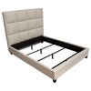 Bevy King Size Bed | Grid Tufted | Sand Brown Polyester Upholstery BM338862
