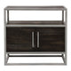 Chek 26’’ Side Table Nightstand 2 Doors 1 Shelf Dark Brown Silver Steel BM338864