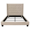 Seny Queen Size Bed | Button Tufted Wingback | Sand Brown Upholstery BM338866