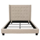 Seny Queen Size Bed | Button Tufted Wingback | Sand Brown Upholstery BM338866