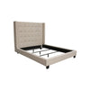 Seny Queen Size Bed | Button Tufted Wingback | Sand Brown Upholstery BM338866