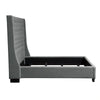 Zoa King Size Bed in Dark Gray Linen Upholstery Wingback Headboard