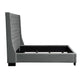 Zoa King Size Bed in Dark Gray Linen Upholstery Wingback Headboard