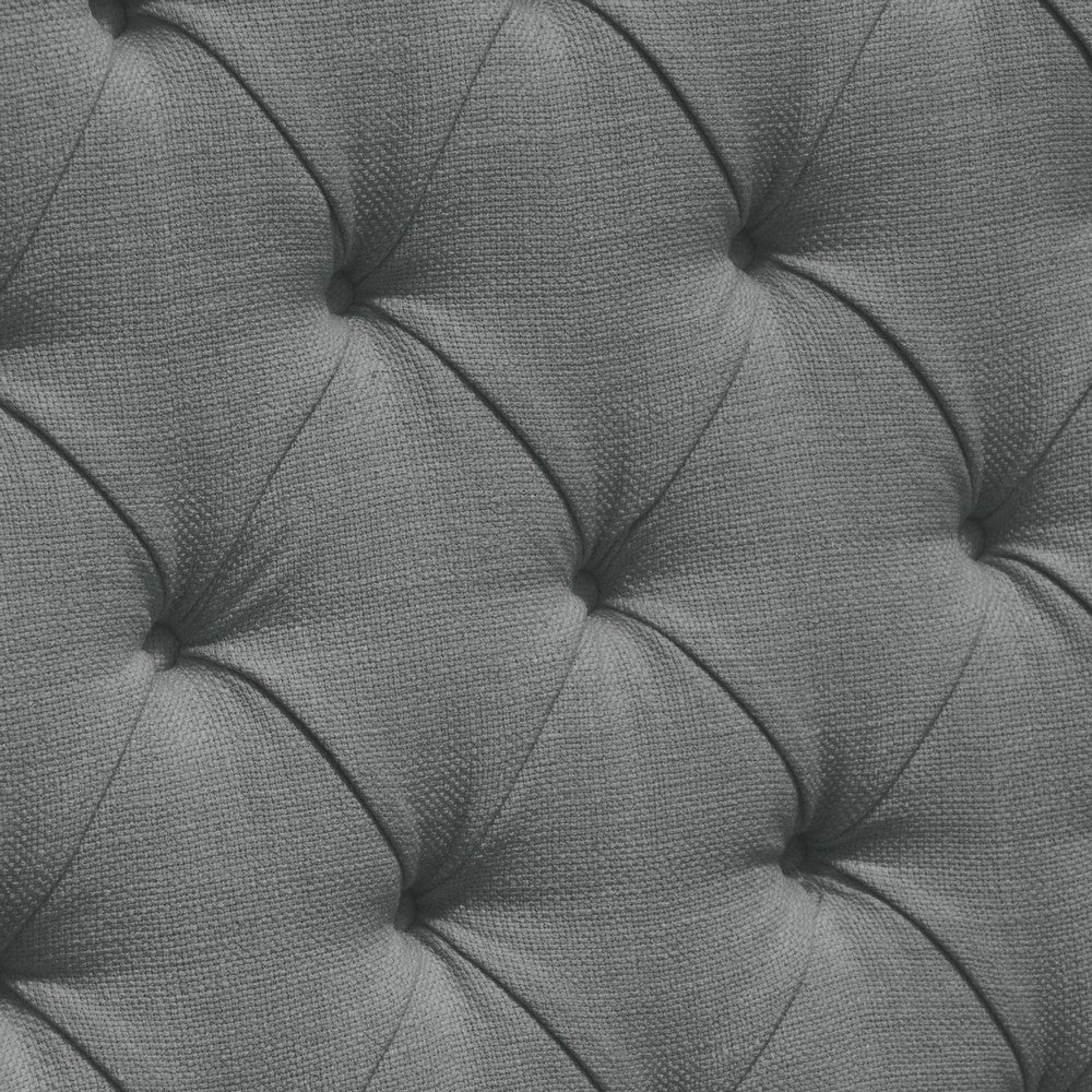 Zoa King Size Bed in Dark Gray Linen Upholstery Wingback Headboard