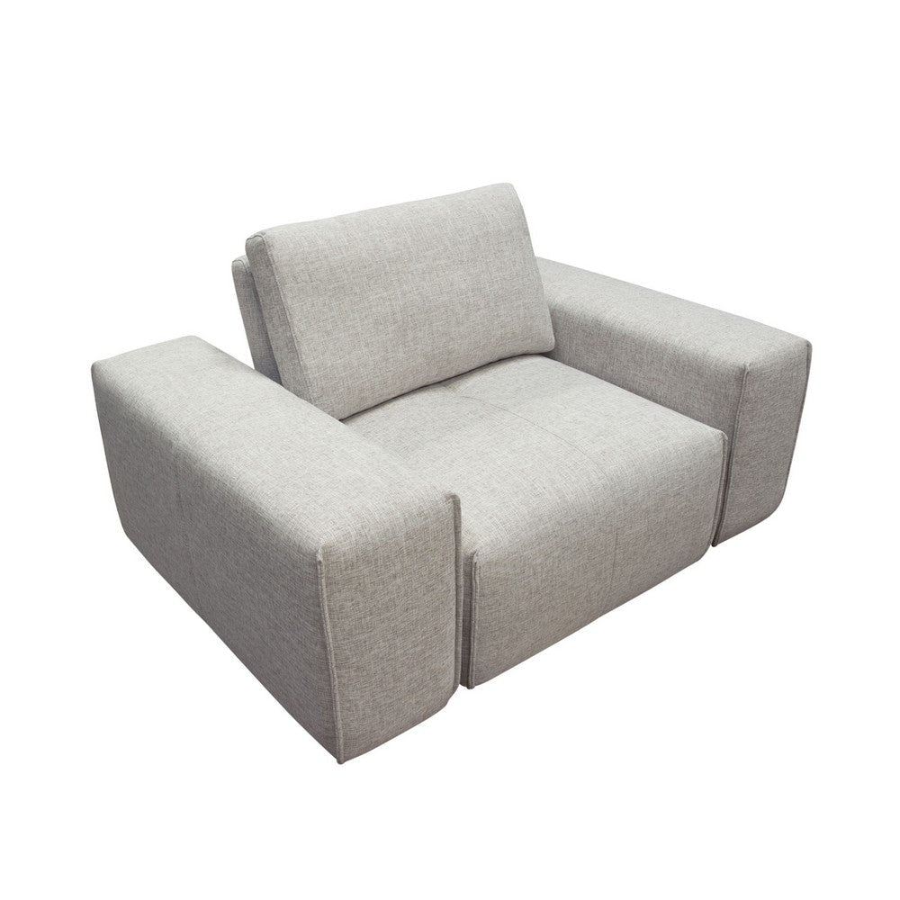 Joa Oversized Modular Chair w Adjustable Back Light Greige Polyester BM338873