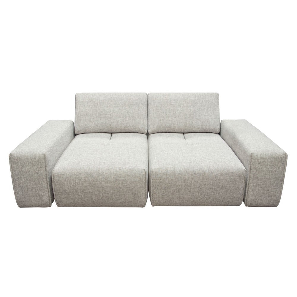 Joa Modular Loveseat w Adjustable Back Light Greige Polyester 87’’ BM338874