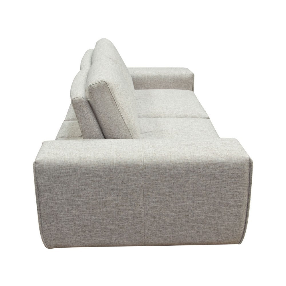 Joa Modular Loveseat w Adjustable Back Light Greige Polyester 87’’ BM338874
