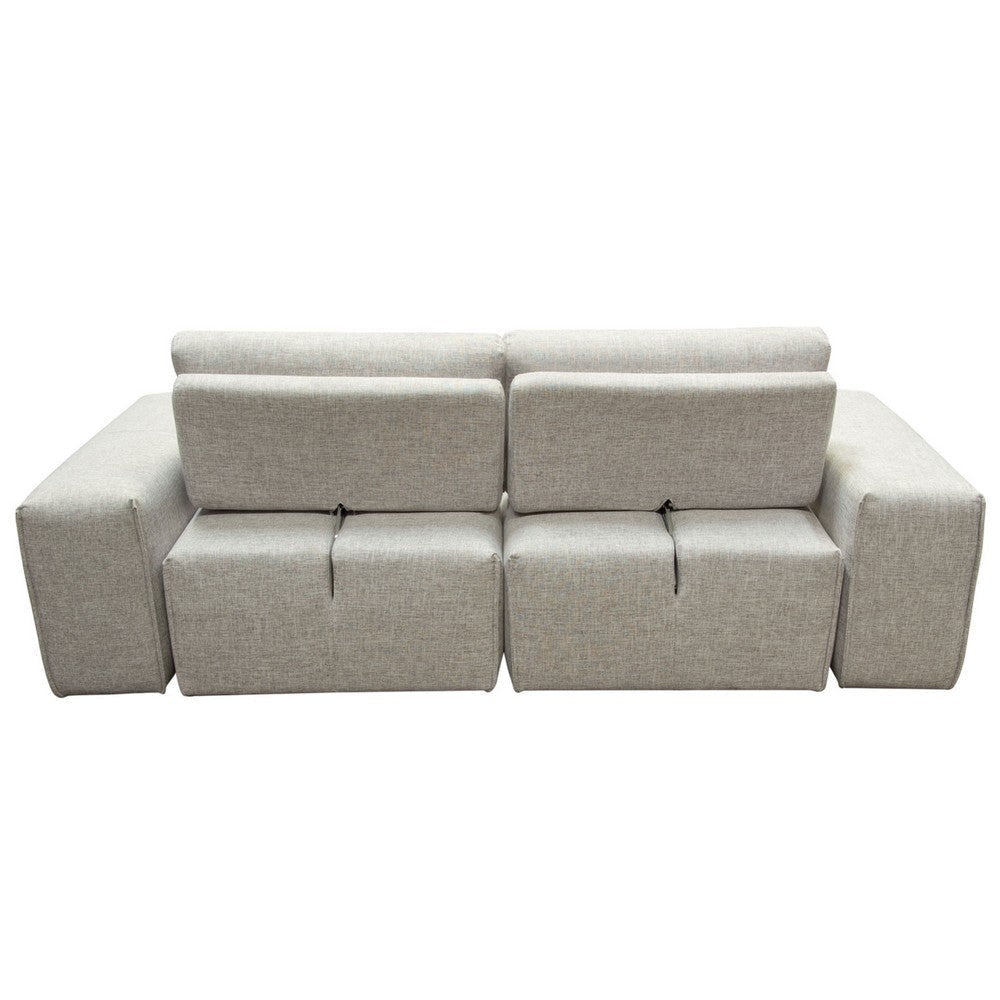 Joa Modular Loveseat w Adjustable Back Light Greige Polyester 87’’ BM338874