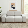 Joa Modular Loveseat w Adjustable Back, Light Greige Polyester 87"