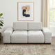 Joa Modular Loveseat w Adjustable Back, Light Greige Polyester 87"