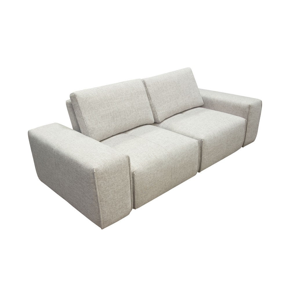 Joa Modular Loveseat w Adjustable Back Light Greige Polyester 87’’ BM338874