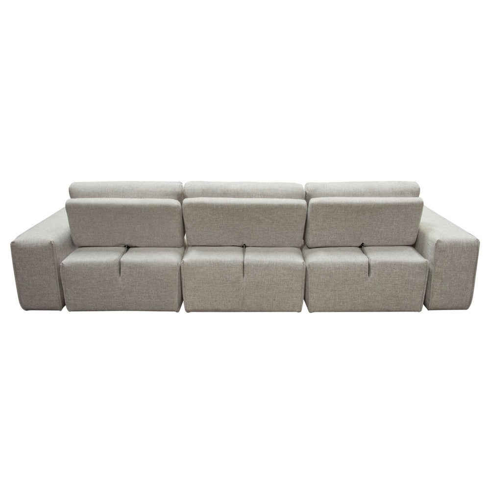 Joa 3 Seater L Sofa w Reversible Chaise Adjustable Back Light Greige BM338875
