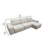 Joa 3 Seater L Sofa w Reversible Chaise Adjustable Back Light Greige BM338875