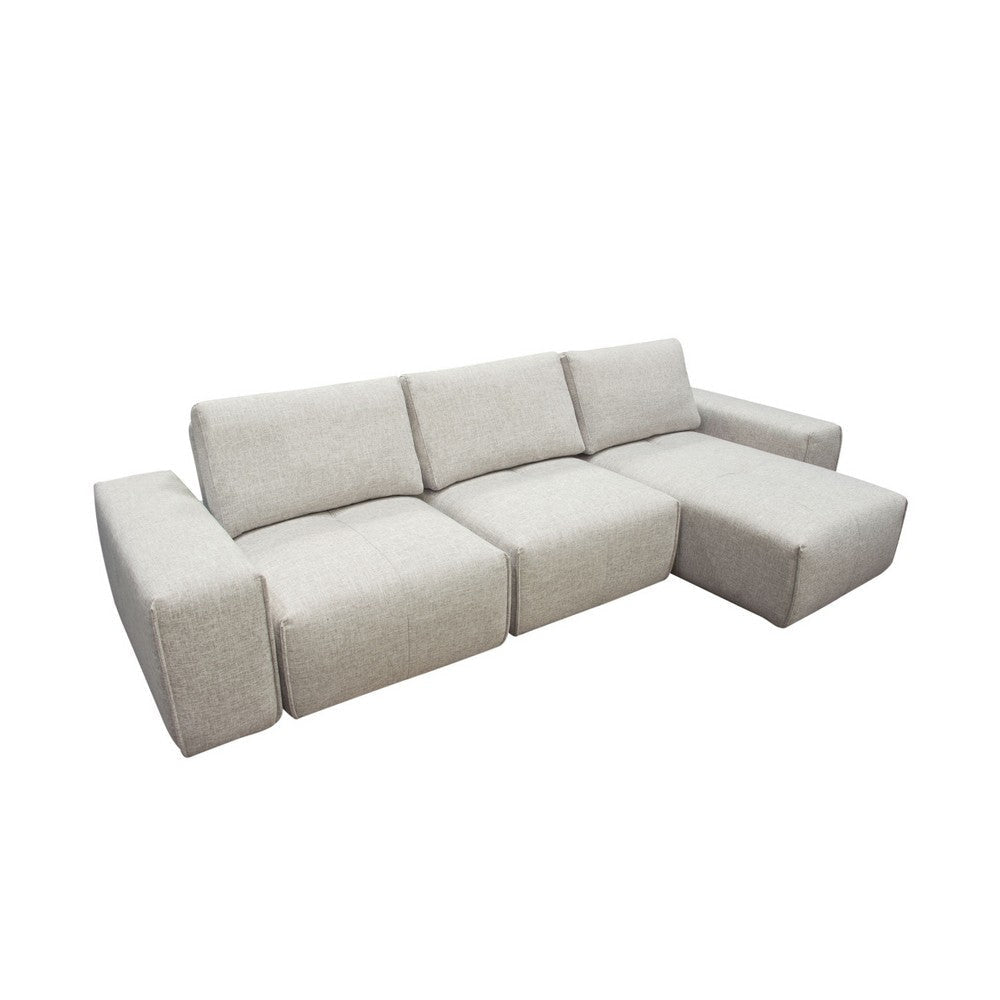 Joa 3 Seater L Sofa w Reversible Chaise Adjustable Back Light Greige BM338875