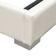 Hela Queen Size Bed Channel Tufted White Faux Leather Upholstery BM338878