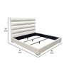 Hela Queen Size Bed Channel Tufted White Faux Leather Upholstery BM338878