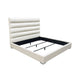 Hela Queen Size Bed Channel Tufted White Faux Leather Upholstery BM338878