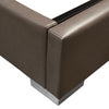 Hela Queen Size Bed Channel Tufted Taupe Gray Faux Leather Upholstery BM338880