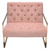 Masy Accent Chair Diamond Tufted Blush Pink Velvet Gold Steel Frame BM338882