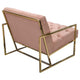 Masy Accent Chair Diamond Tufted Blush Pink Velvet Gold Steel Frame BM338882