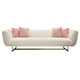 Eva Sofa with 4 Pink Accent Pillows Cream and Gold Metal Base 98’’ BM338883