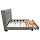 Bea Queen Size Bed with Storage Footboard Gray Faux Linen Upholstery
