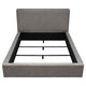 Zea Queen Size Bed Gray Polyester Upholstered Low Profile Frame