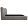 Zea Queen Size Bed Gray Polyester Upholstered Low Profile Frame