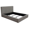 Zea Queen Size Bed Gray Polyester Upholstered Low Profile Frame