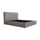 Zea King Size Bed, Gray Polyester Upholstered Low Profile Frame