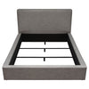 Zea King Size Bed Gray Polyester Upholstered Low Profile Frame