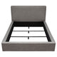 Zea King Size Bed Gray Polyester Upholstered Low Profile Frame