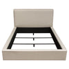 Zea Queen Size Bed Sand Beige Polyester Upholstered Low Profile Frame
