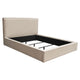 Zea Queen Size Bed Sand Beige Polyester Upholstered Low Profile Frame