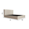Zea Queen Size Bed Sand Beige Polyester Upholstered Low Profile Frame
