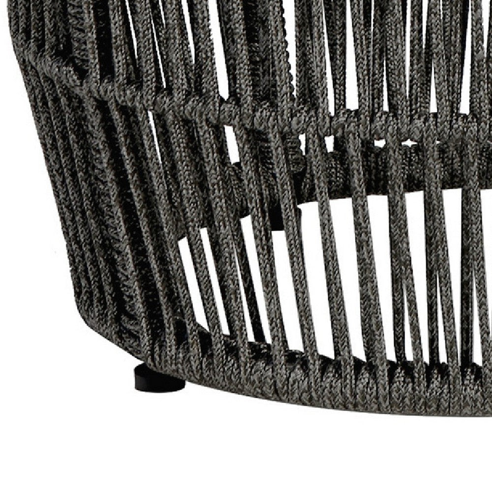 Himo Outdoor End Table | Charcoal Gray Rope Body | 19’’ Round Superstone Top BM338898
