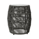 Himo Outdoor End Table | Charcoal Gray Rope Body | 19" Round Superstone Top