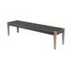 Rwan Patio Dining Bench | 71’’ Gray Woven Seat | Brown Wood Frame BM338899