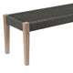 Rwan Patio Dining Bench | 71’’ Gray Woven Seat | Brown Wood Frame BM338899