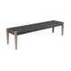 Rwan Patio Dining Bench | 71" Gray Woven Seat | Brown Wood Frame