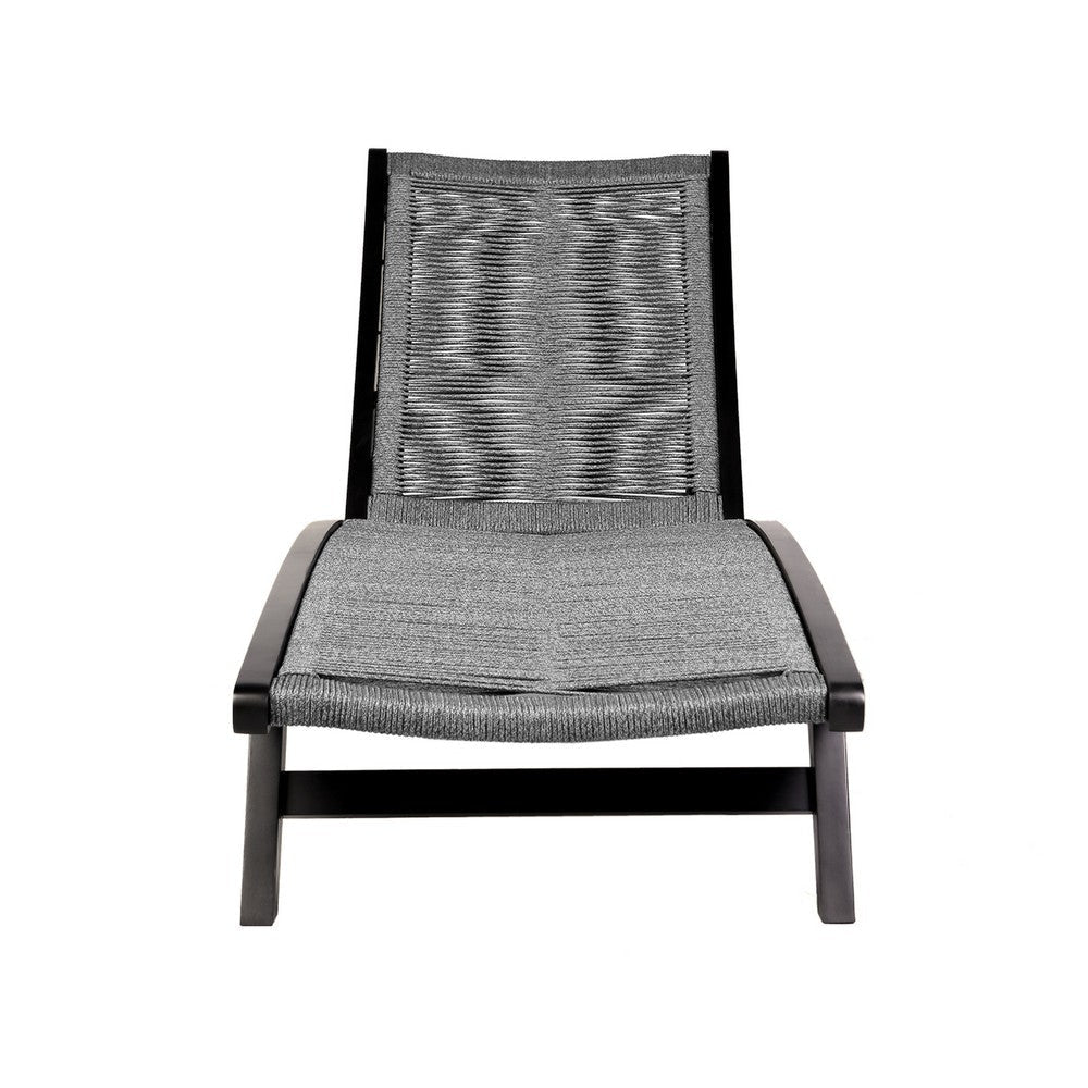 Gyoi Patio Chaise Lounger | 5 Level Adjustment | 72’’ Gray Woven Rope BM338900
