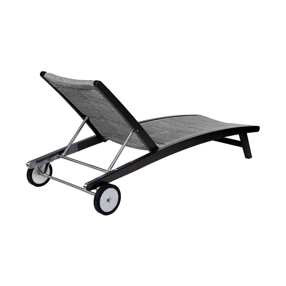 Gyoi Patio Chaise Lounger | 5 Level Adjustment | 72’’ Gray Woven Rope BM338900