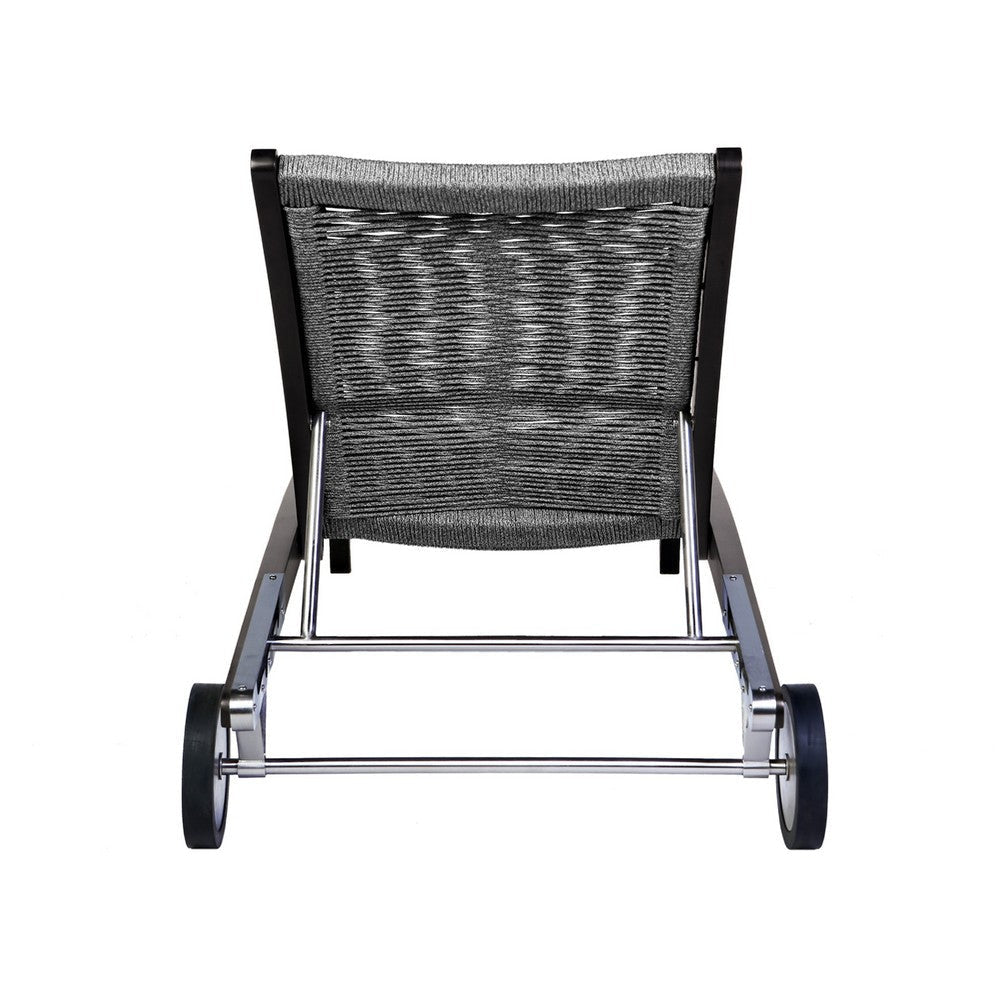 Gyoi Patio Chaise Lounger | 5 Level Adjustment | 72’’ Gray Woven Rope BM338900
