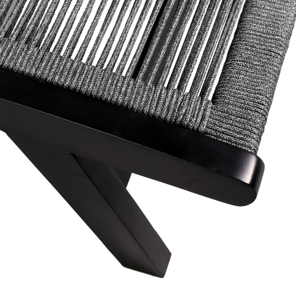 Gyoi Patio Chaise Lounger | 5 Level Adjustment | 72’’ Gray Woven Rope BM338900