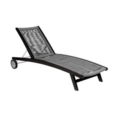 Gyoi Patio Chaise Lounger | 5 Level Adjustment | 72" Gray Woven Rope