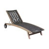 Gyoi Patio Chaise Lounger | 5 Level Adjustment | 72" Brown Wood Body