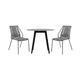 Kolu 3pc Patio Dining Set | 2 Gray Rope Chairs | Round Sintered Stone Top