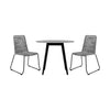 Sosi 3pc Patio Dining Set | 2 Rope Chairs | Sintered Stone Top | Gray
