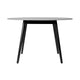 Duna Dining Table | 47’’ Round Gray Stone Top | Black Wood Legs BM338905