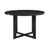 Grop 5pc Outdoor Dining Set | Black Metal Table | 4 Gray Fabric Chairs BM338906